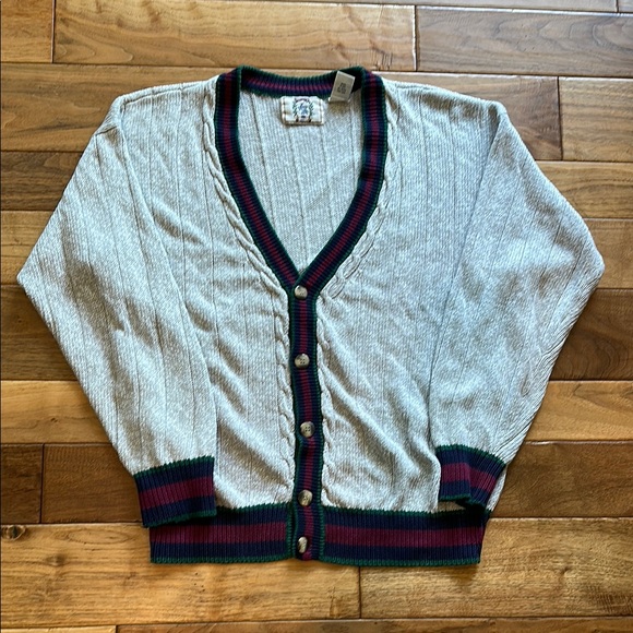 Vtg Sears Roebuck collegiate striped preppytennis cardigan
